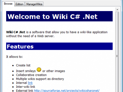 Wiki CSharp .NET Screenshot