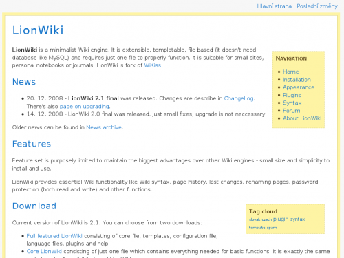 LionWiki Screenshot