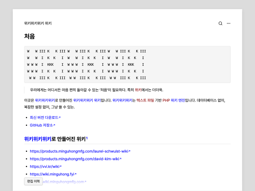 WikiWikiWiki Screenshot