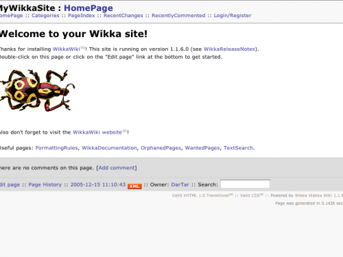 WikkaWiki Screenshot